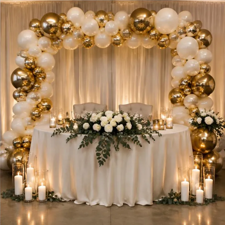 Decoration Golden sweetheart table